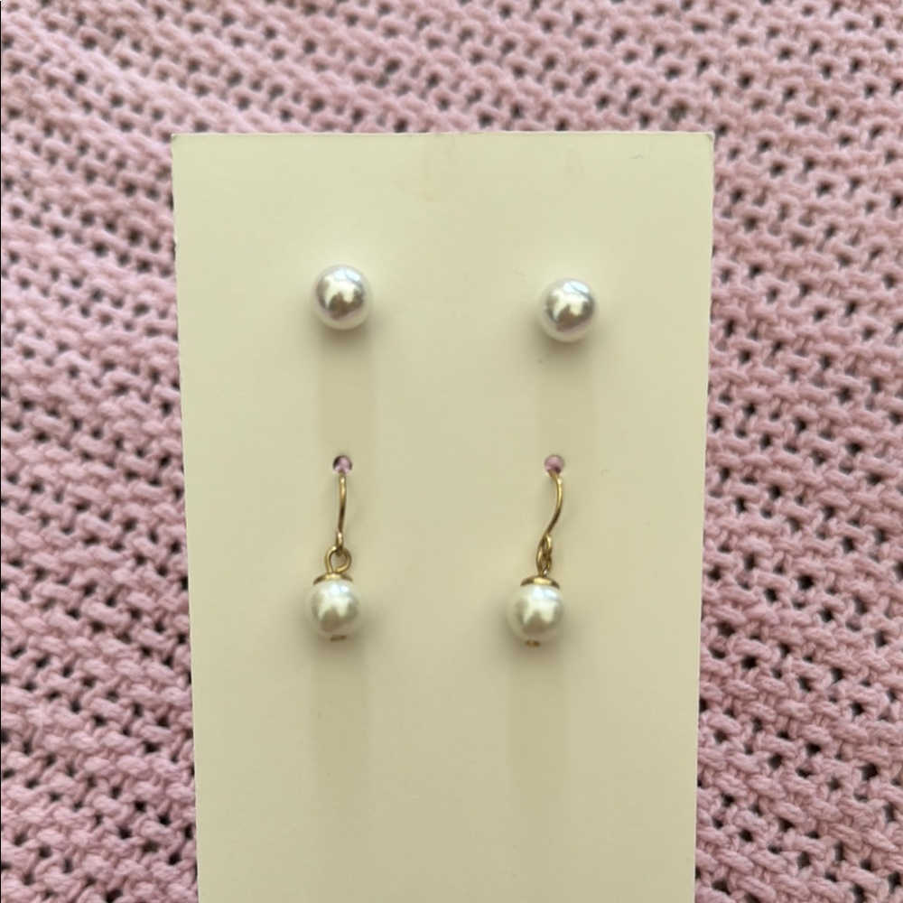 Elegant Faux Pearl Earrings Set